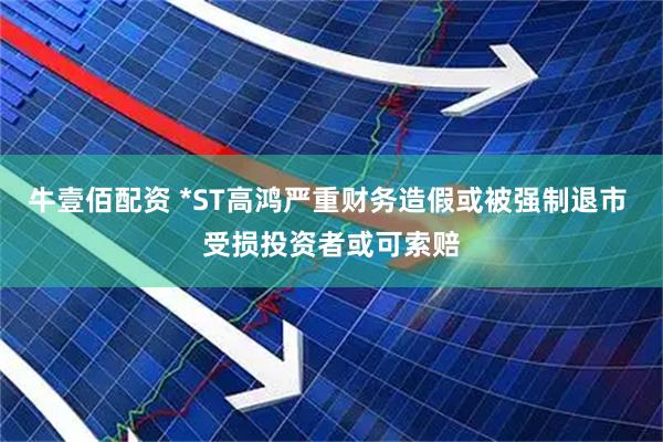 牛壹佰配资 *ST高鸿严重财务造假或被强制退市 受损投资者或可索赔
