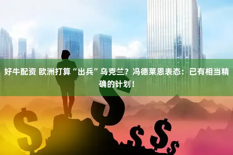 好牛配资 欧洲打算“出兵”乌克兰？冯德莱恩表态：已有相当精确的计划！